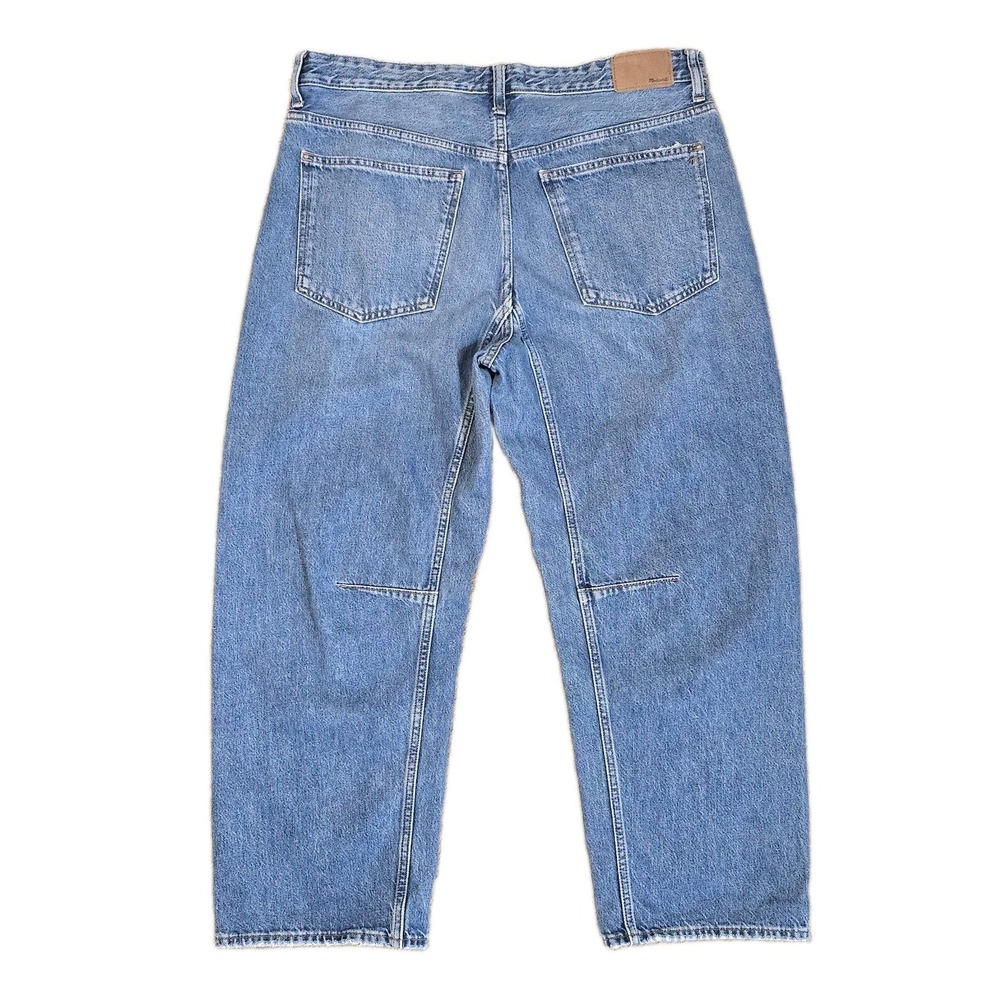 Madewell The Darted Barrel Leg Jeans Womens 36 Blue Denim Button Fly 100% Cotton - Picture 2 of 11